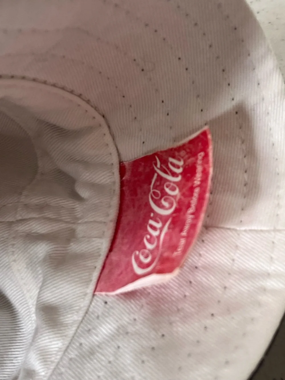 Coca Cola White Bucket Hat with Red Logo